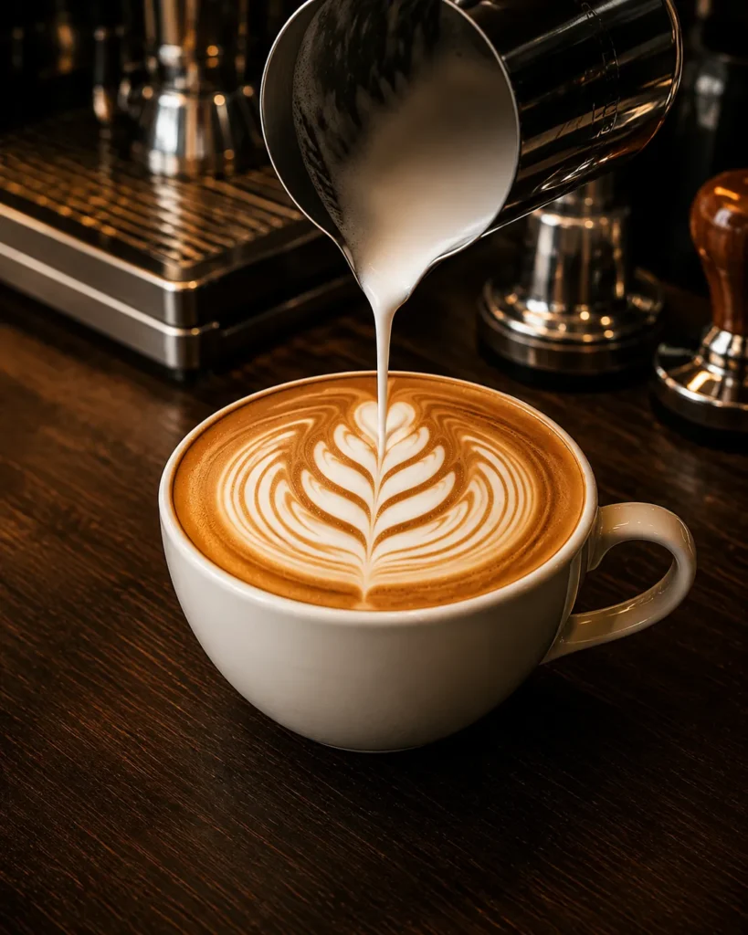 latte pouring